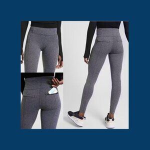 Athleta Delancey Herringbone Tights Womens L Navy High Waist Trouser Corpcore